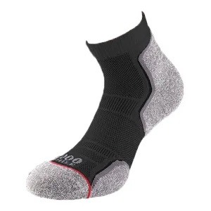 1000 Mile Run Anklet Repreve Single Layer Sock Twin Pack Black