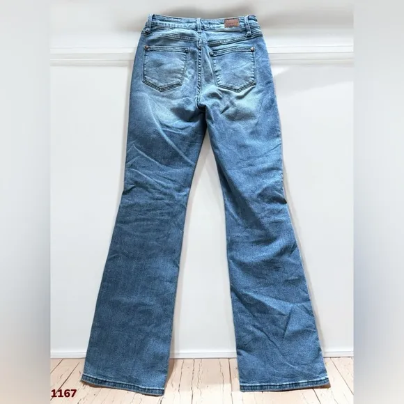 1167 Judy Blue Boot Cut Distressed Jeans 3/26 Plaid Patchwork Western Glamour