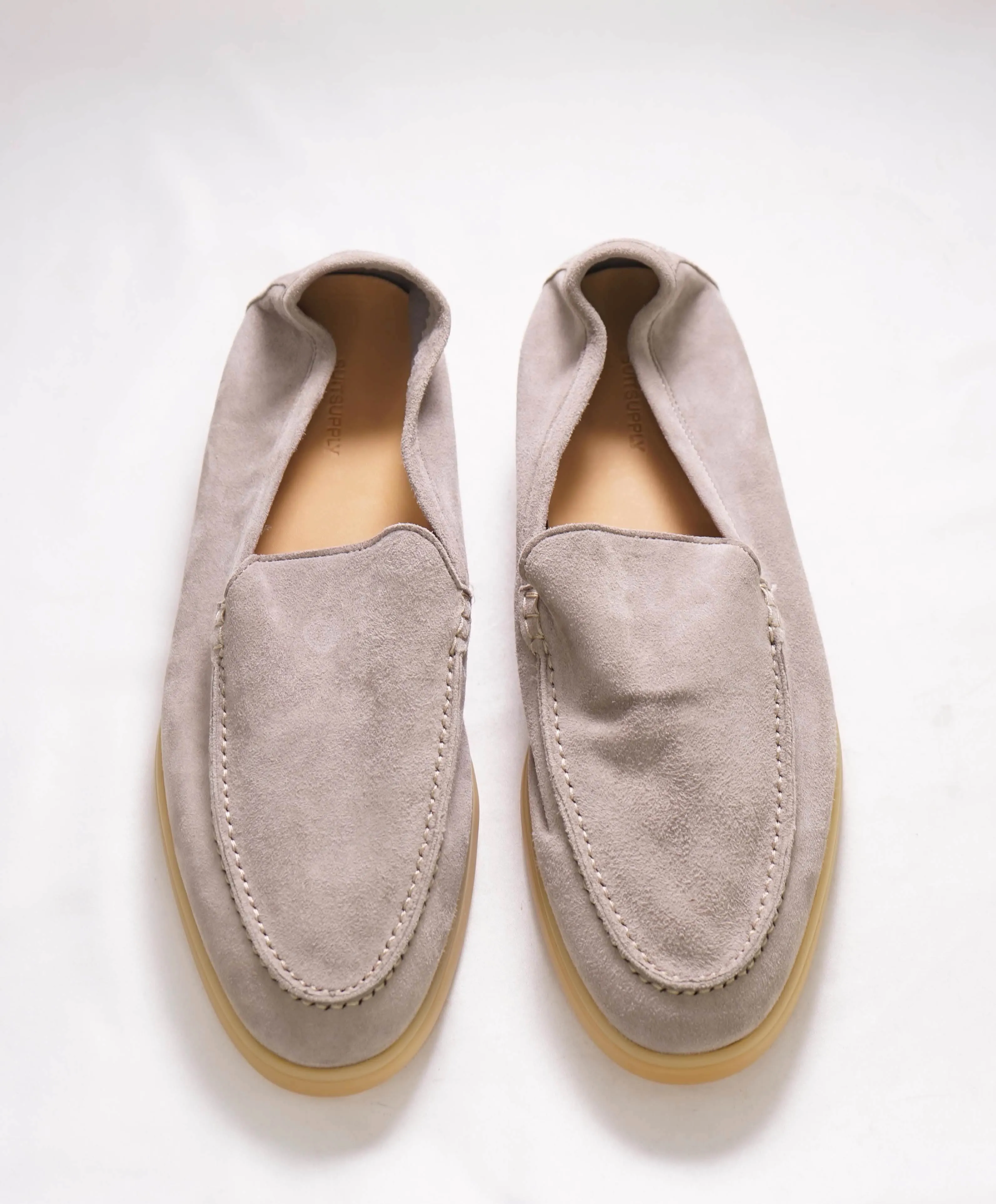 $329 SUITSUPPLY - Neutral *SUMMER WALK* Suede Almond Toe Loafer- 10 US (43EU)