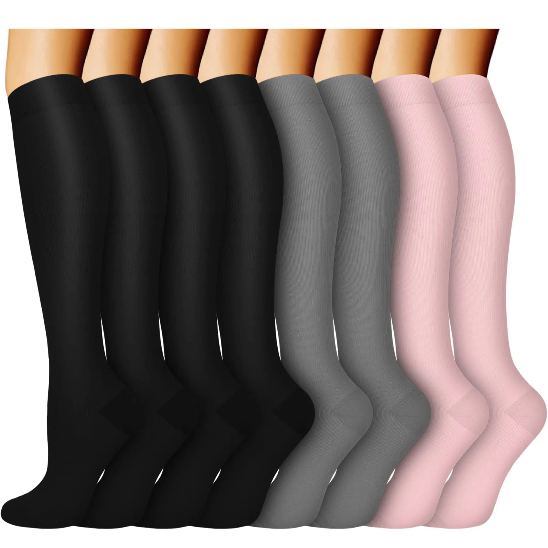 8-Pairs Compression Socks 15-20 MMhg for Man and Woman | ACTINPUT
