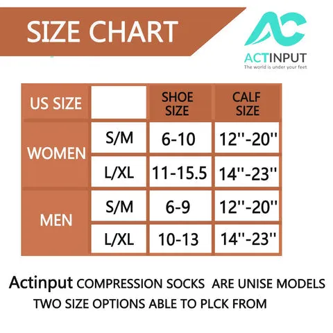 8-Pairs Compression Socks 15-20 MMhg for Man and Woman | ACTINPUT