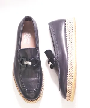 $895 SALVATORE FERRAGAMO - *ARINOS* Black Espadrille Woven Summer Loafer/Sneaker - 10 M US