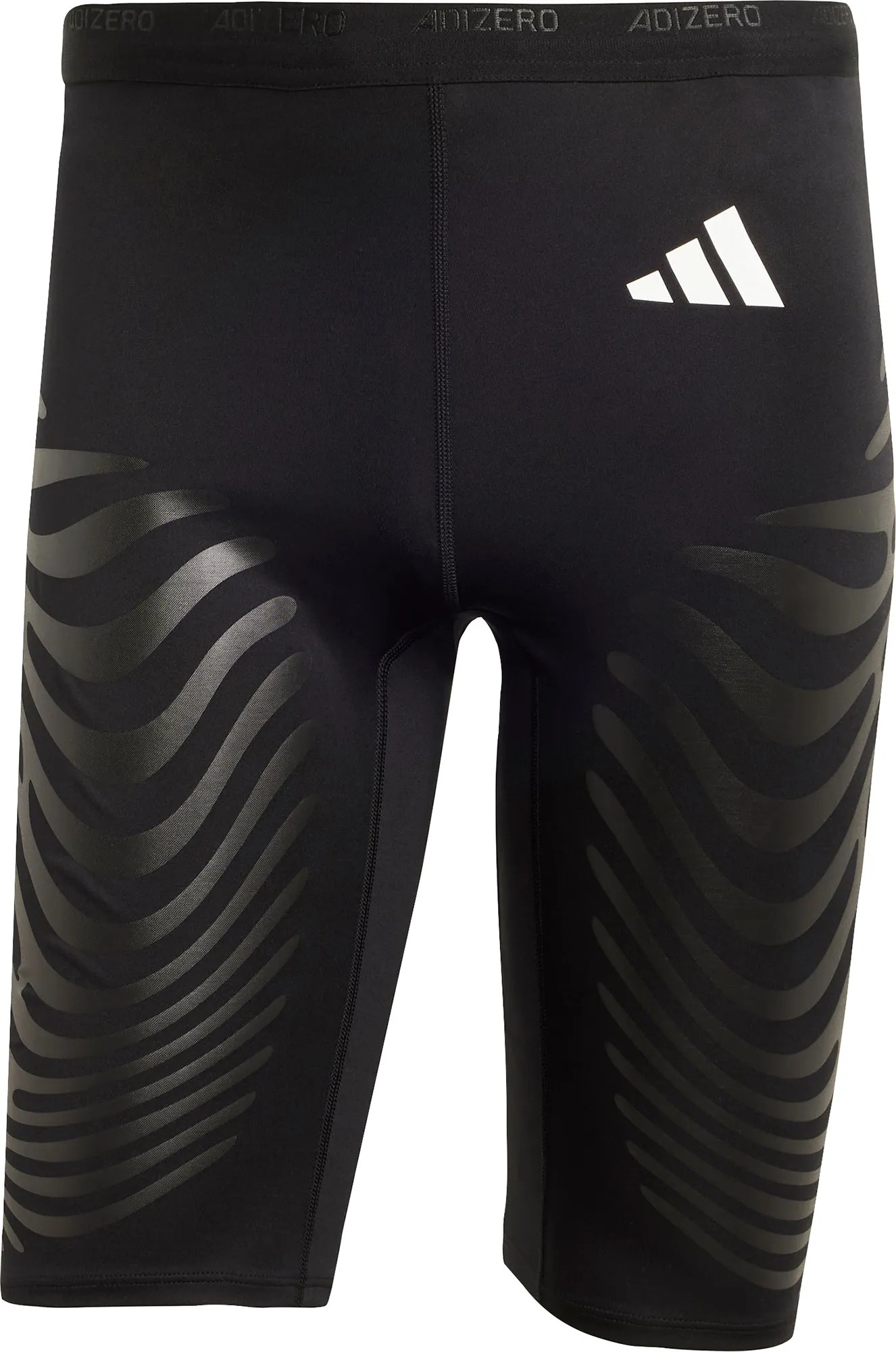 adidas Adizero Control Mens Short Running Tights With Stash Pocket - Black