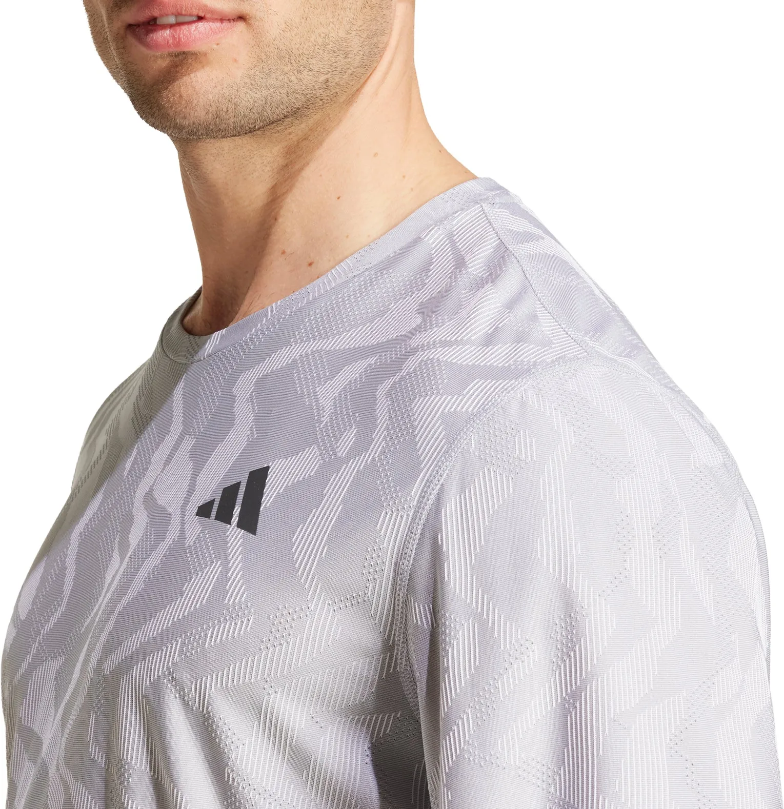 adidas Ultimate Engineered Short Sleeve Mens Running Top - Grey