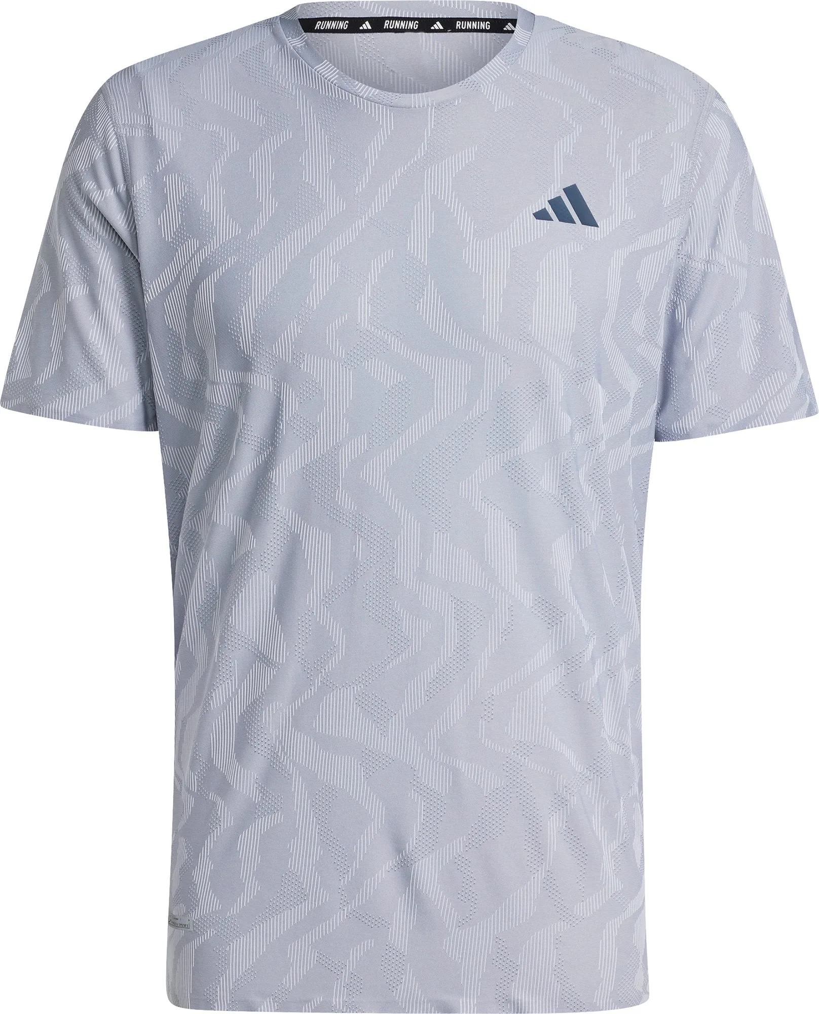 adidas Ultimate Engineered Short Sleeve Mens Running Top - Grey