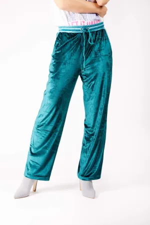 Adrian Schachter Green Velvet Tracksuit Trousers-L
