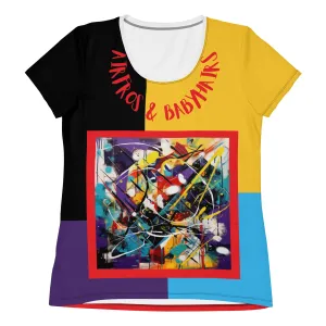 Airfros And Babyhairs Paint Splatter Color Block Tee