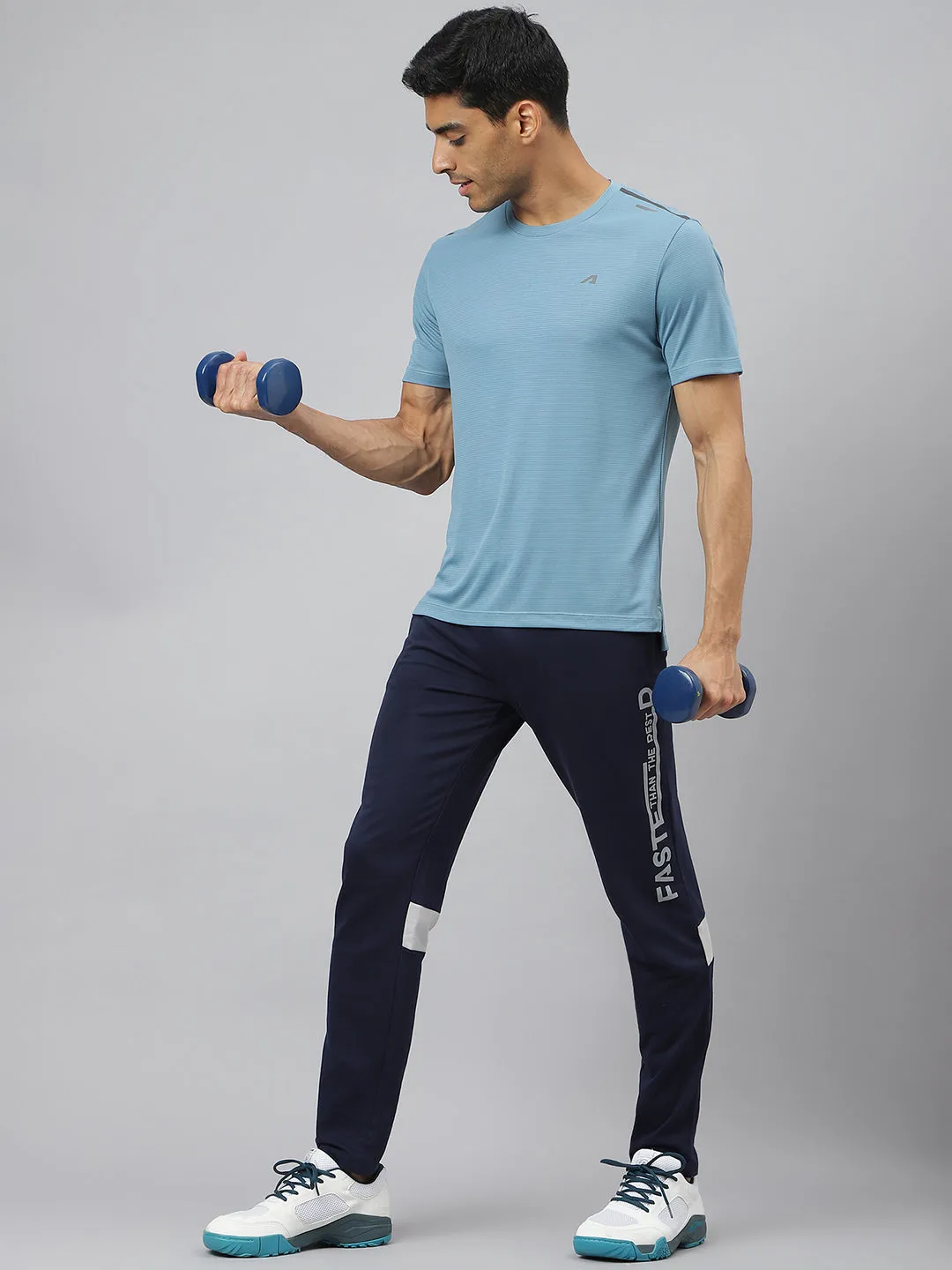 Alcis Men Golden Olive Drytech  Anti-Static Slim-Fit Round Neck Running T-Shirt