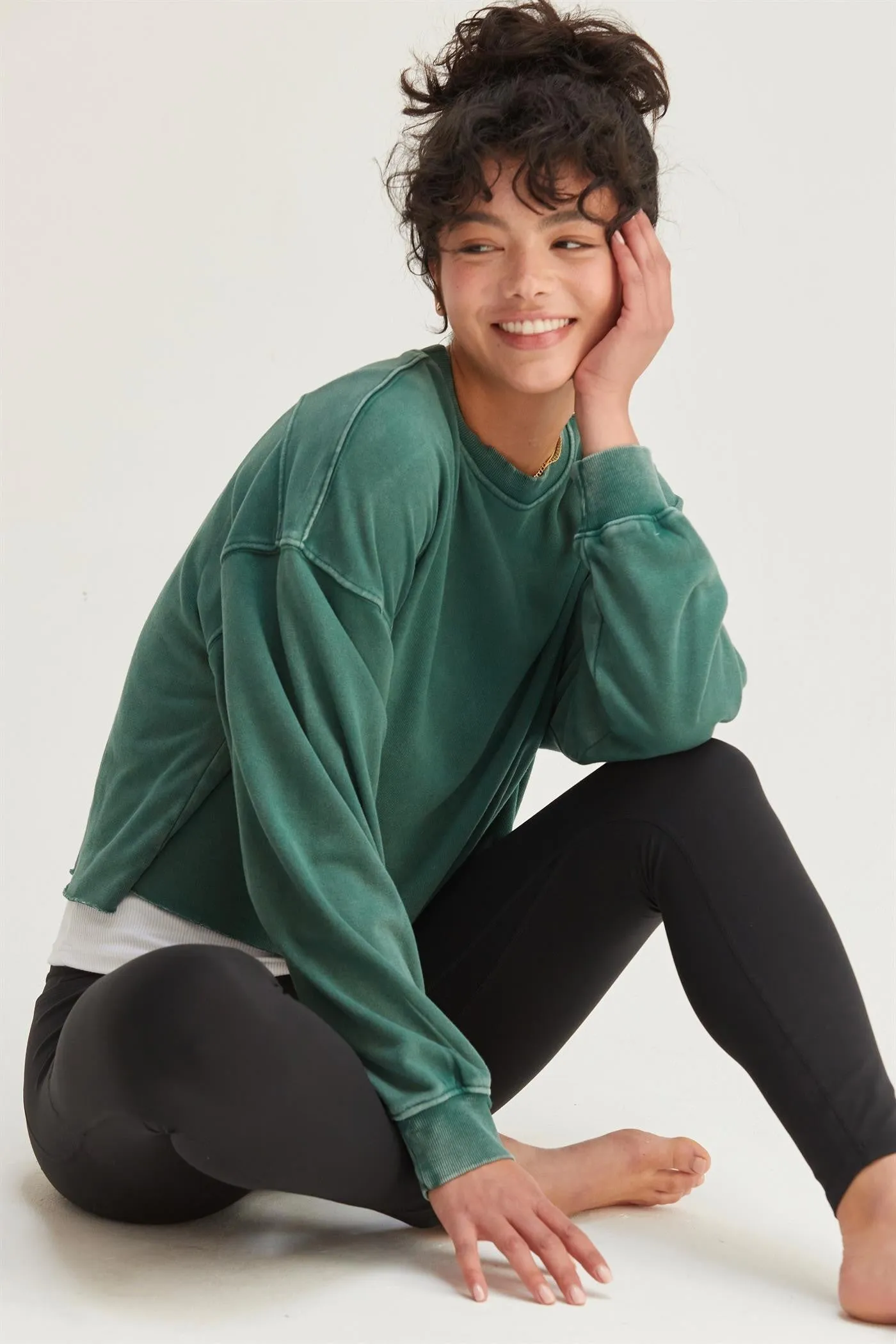 All in All Raw Hem Sweatshirt-2 Colors Available
