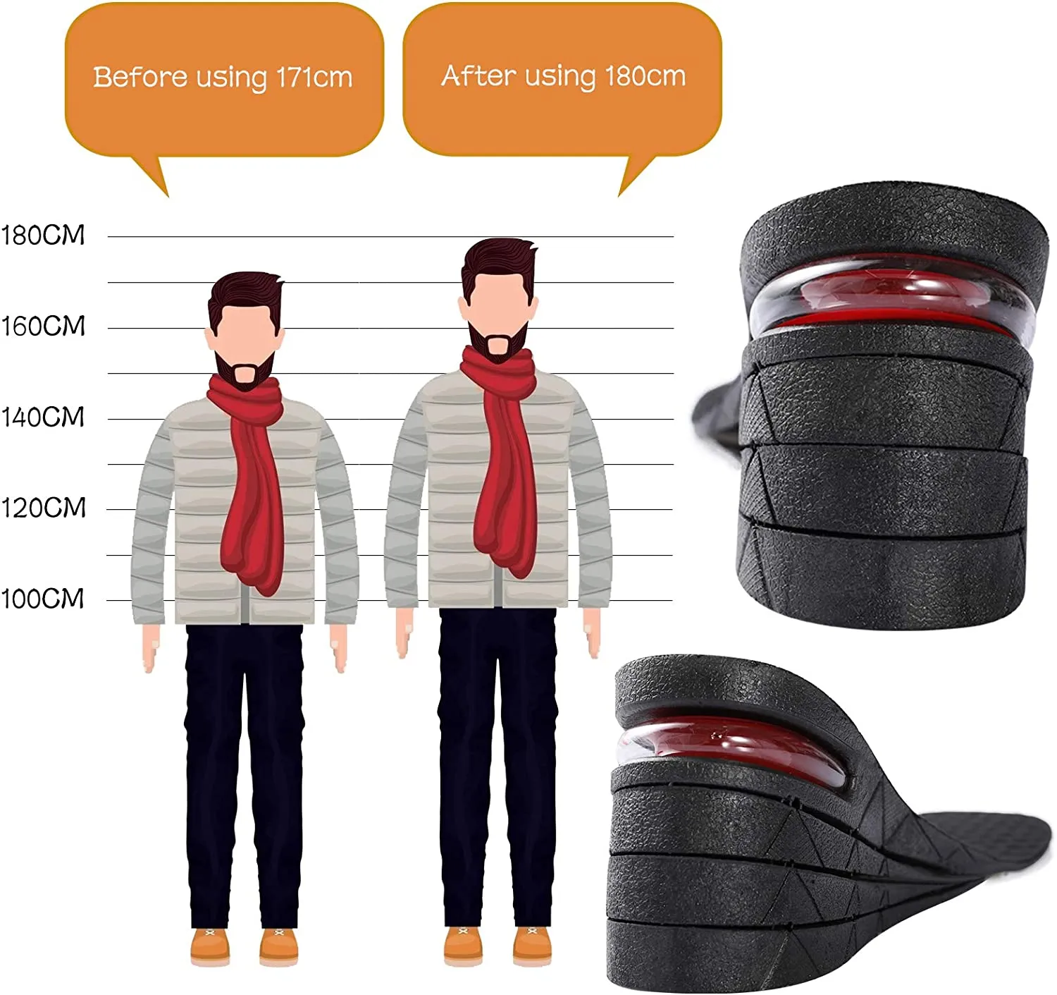 Altitude Boost Soles - Height Boosting Insoles by EZB