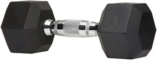 AmazonBasics Rubber Encased Hex Dumbbell Weight - 13.3 x 5.7 x 4.8 Inches, 13.6 kg