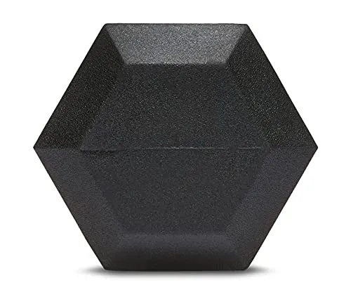 AmazonBasics Rubber Encased Hex Dumbbell Weight - 13.3 x 5.7 x 4.8 Inches, 13.6 kg