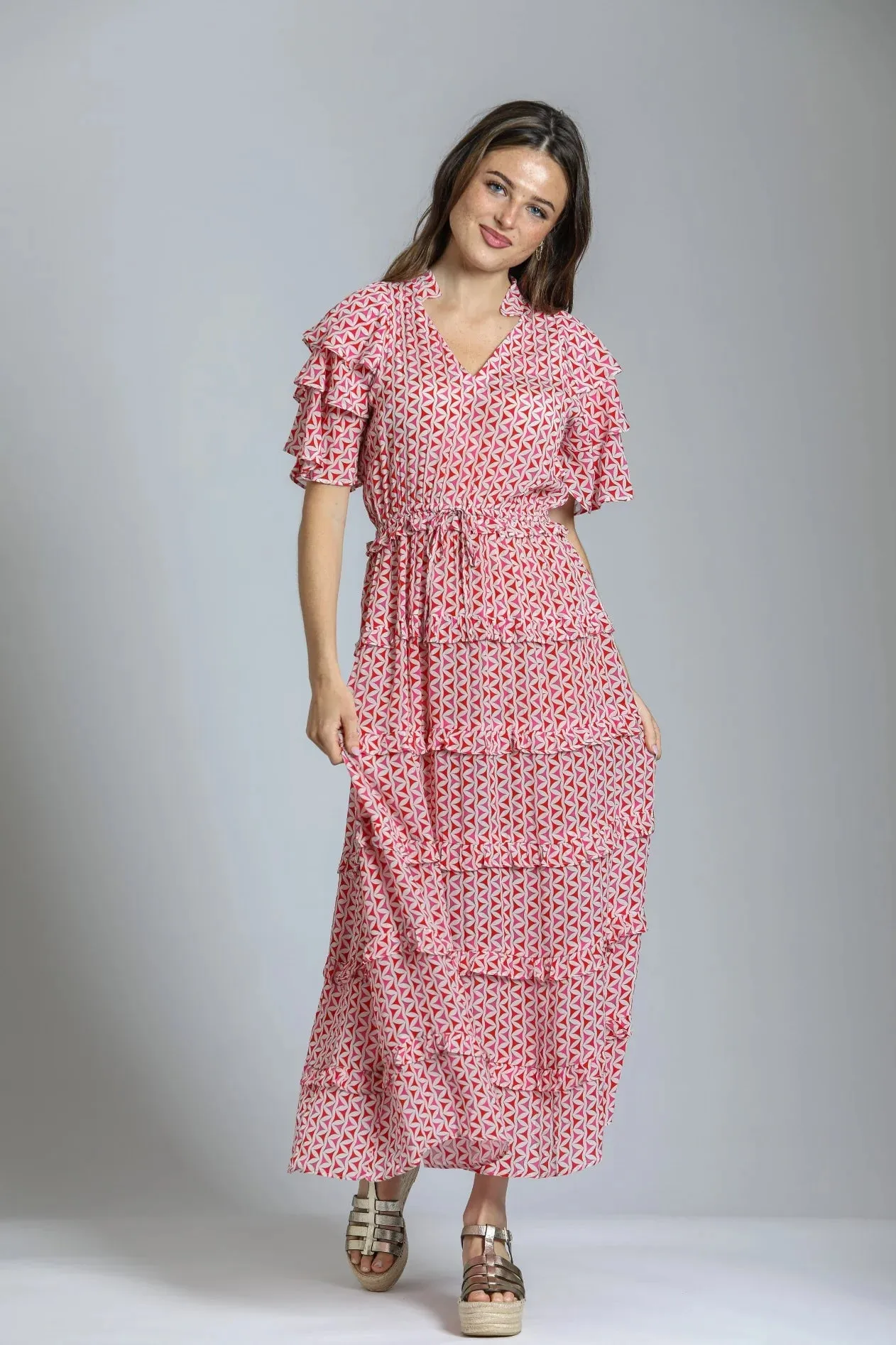 APNY Ruffle & Tiered Maxi Dress