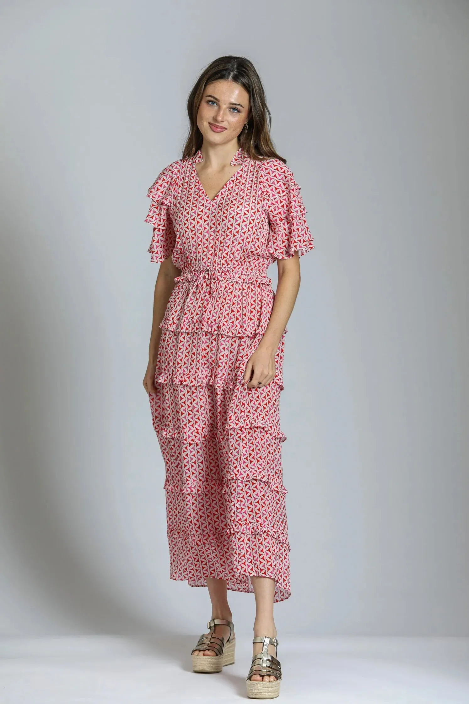APNY Ruffle & Tiered Maxi Dress