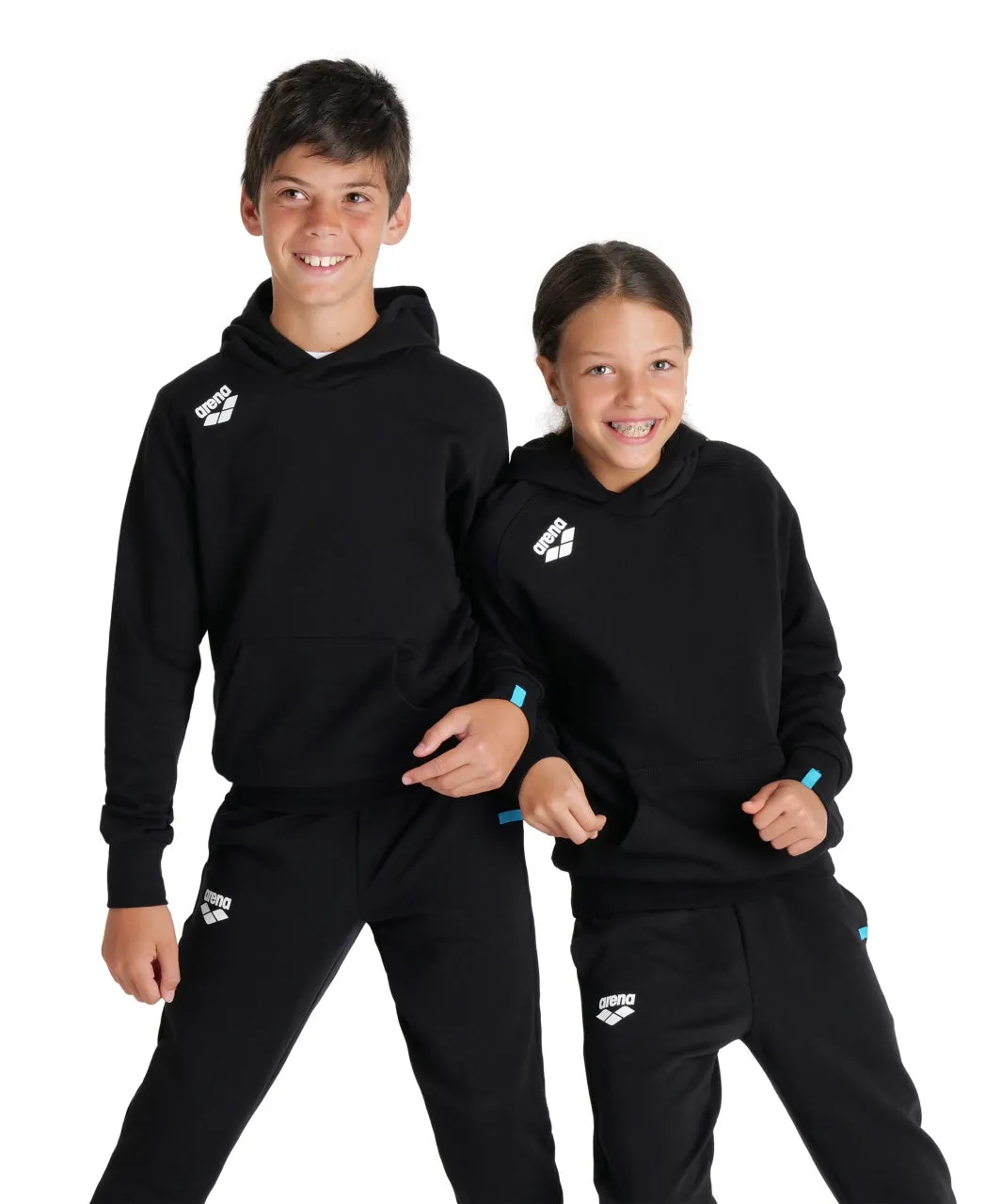 Arena Team Junior Hooded Panel Sweatshirt - Black