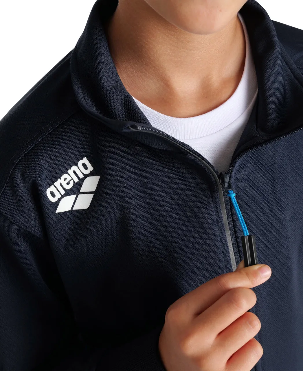Arena Team Junior Panel Knit Poly Track Jacket - Navy