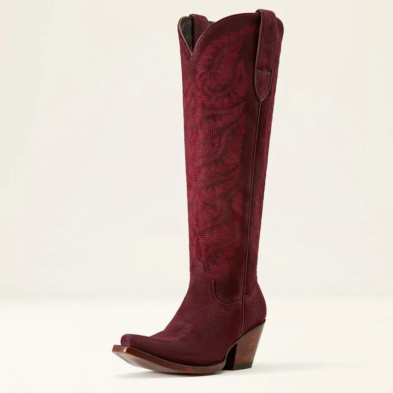 Ariat Women's Laramie StretchFit Western Boot Burgundy Suede 10061356