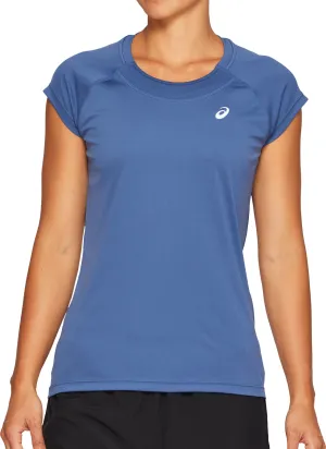 Asics Cap Short Sleeve Womens Running Top - Blue