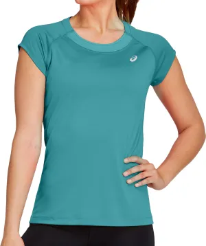 Asics Cap Short Sleeve Womens Running Top - Green