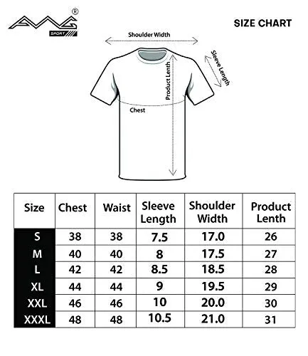 AWG Men's Stylish Polyester Sports Round Neck T-Shirt (AW20-AWG-AV-RB-XL, Royal Blue)
