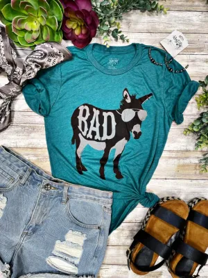 {BAD...} Teal Super Soft Crew Neck Tee