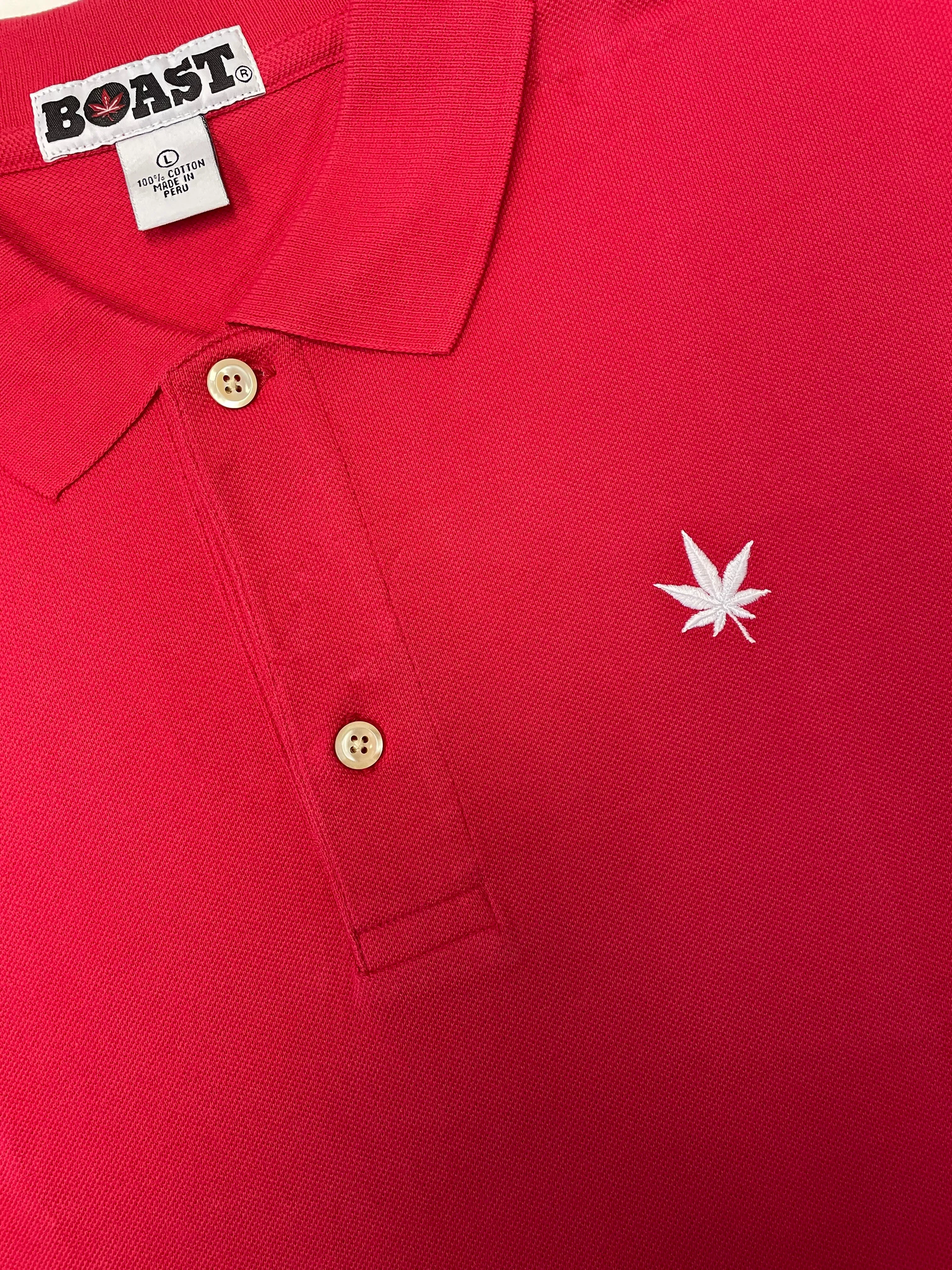 BOAST Men's Red Core Cotton Pique Polo Shirt $75 NEW
