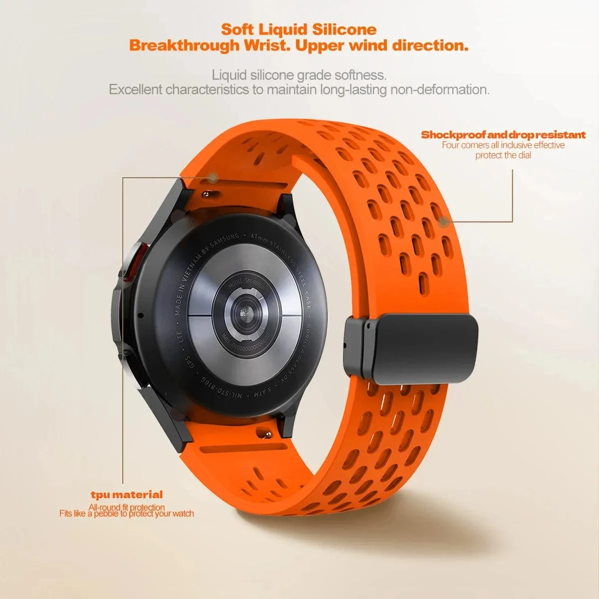 Breathable Magnetic Sports Watch Band For Samsung