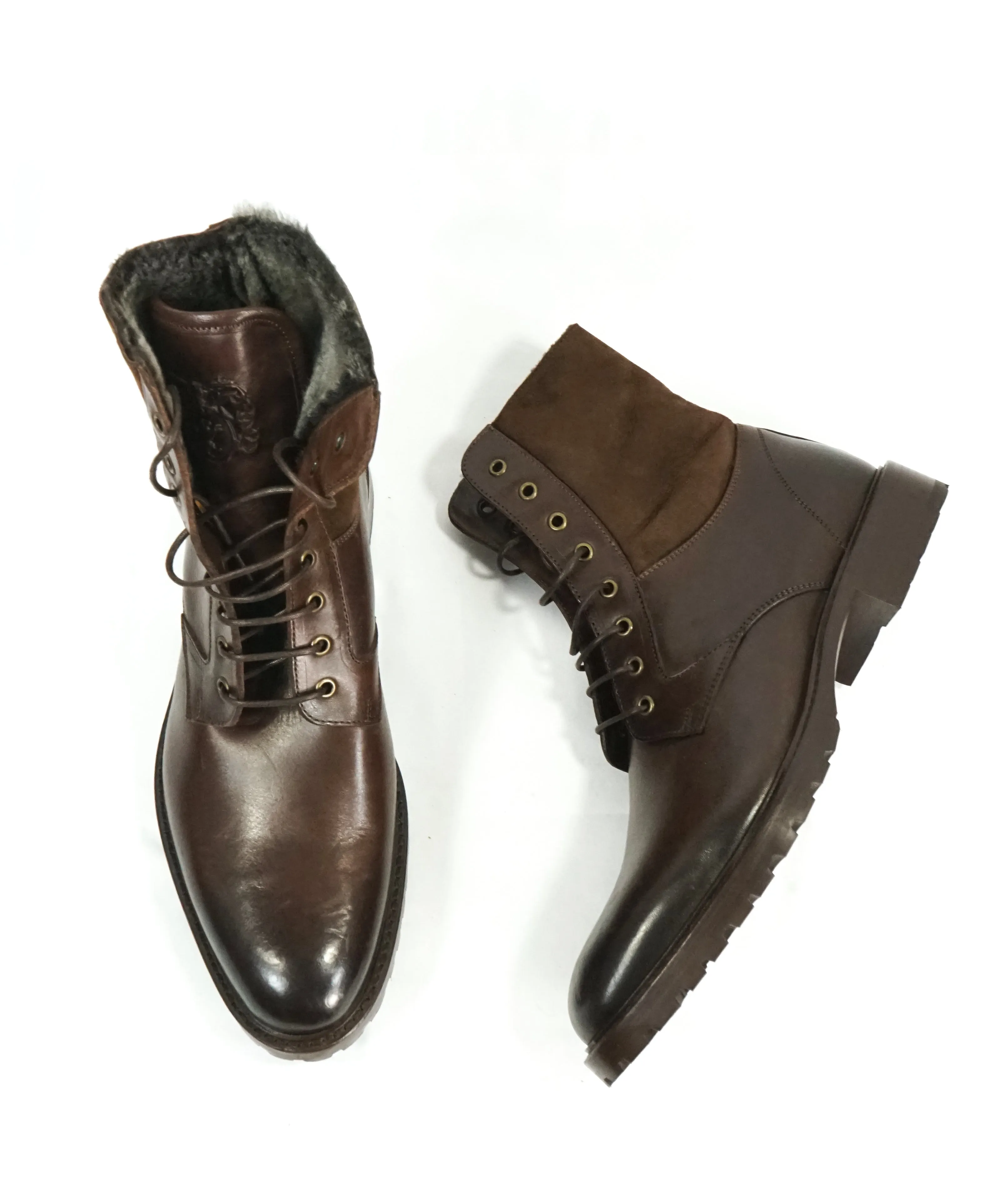 BRUNO MAGLI - COLLEZIONE LOTTO CORDOVAN SHEARLING FUR BOOT - 10