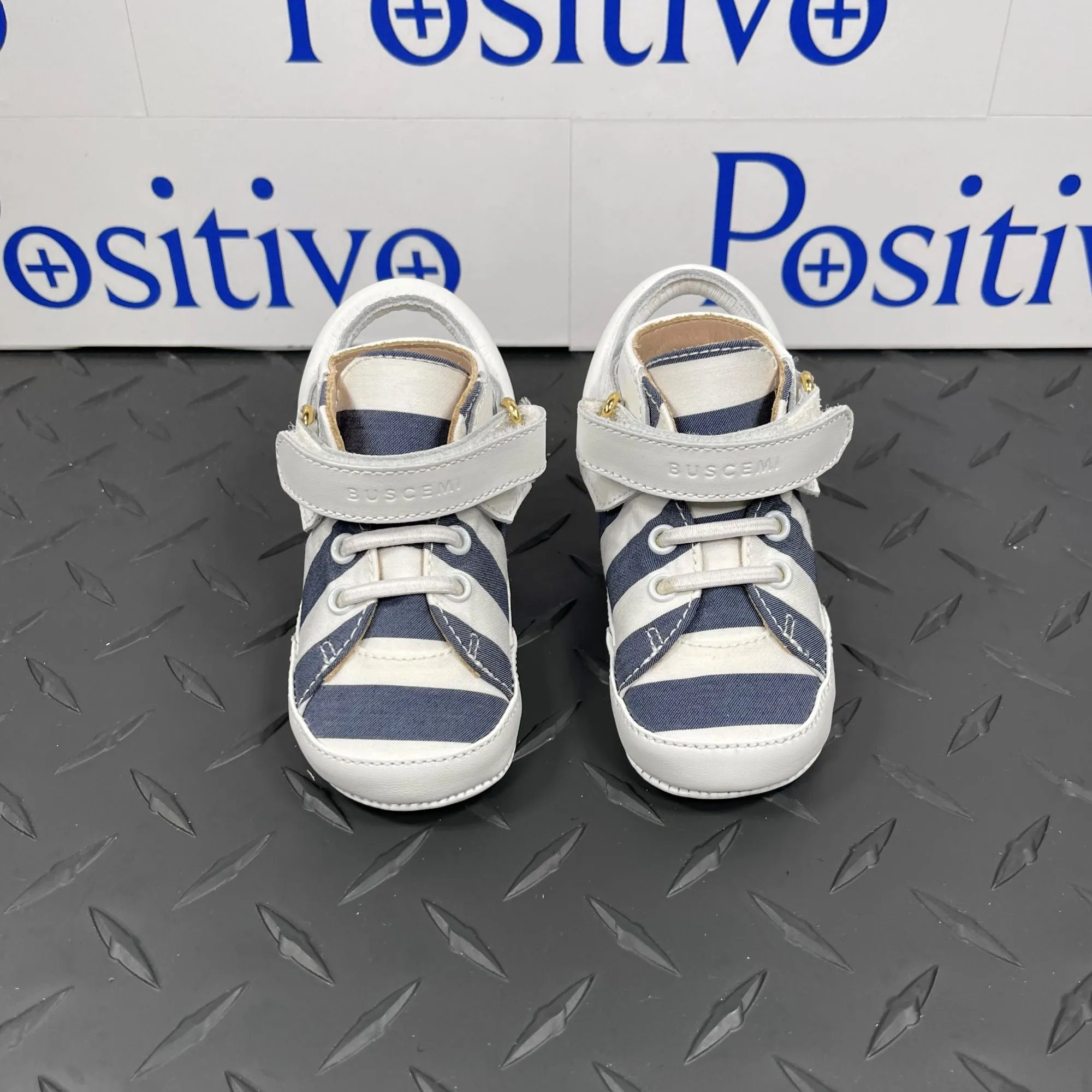 Buscemi 100MM Baby Stripe Blue Ink/White Sneakers