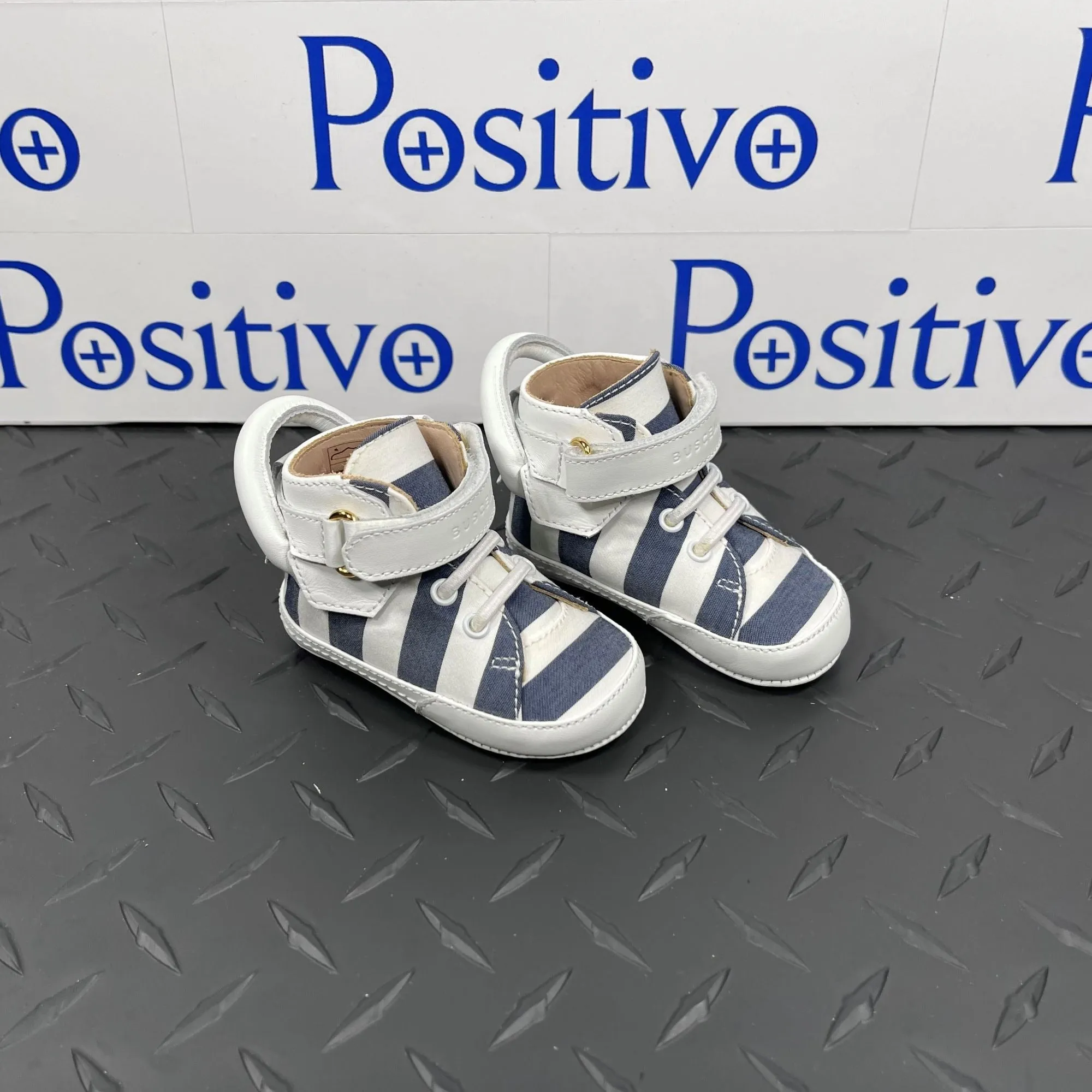 Buscemi 100MM Baby Stripe Blue Ink/White Sneakers