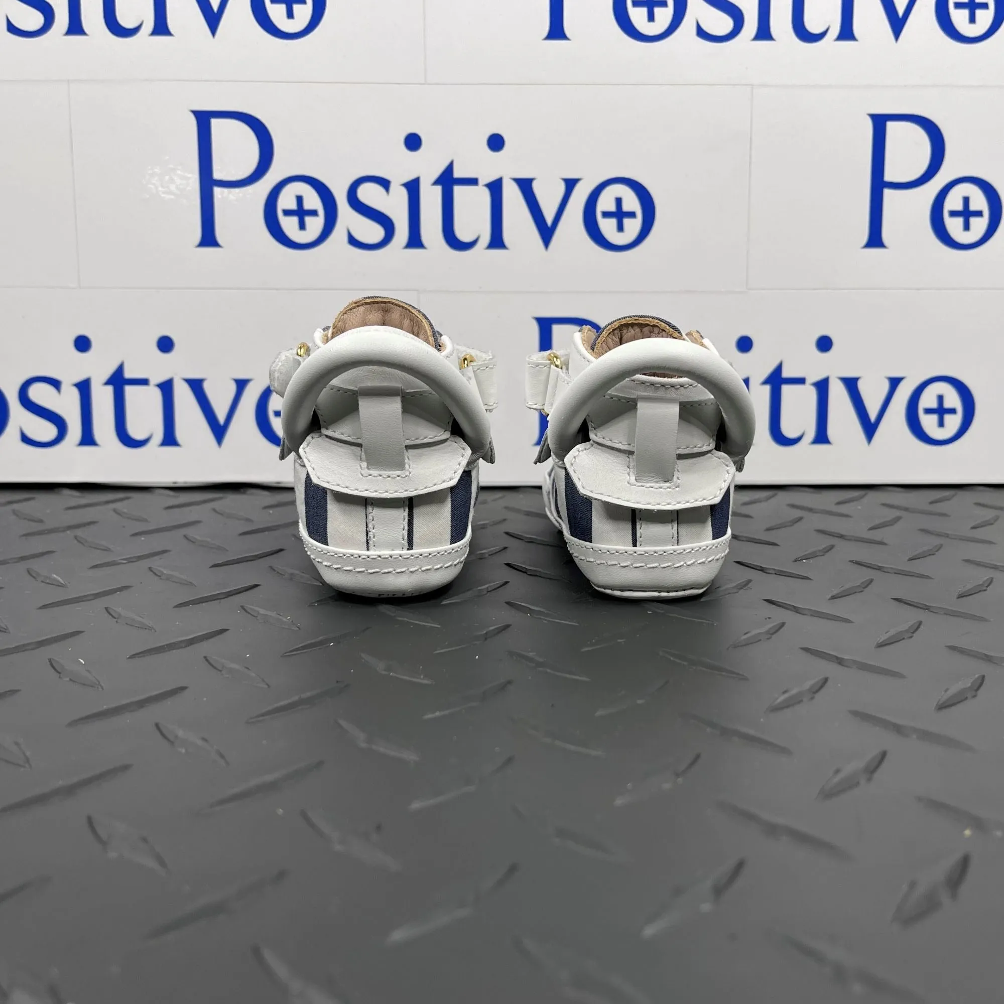 Buscemi 100MM Baby Stripe Blue Ink/White Sneakers