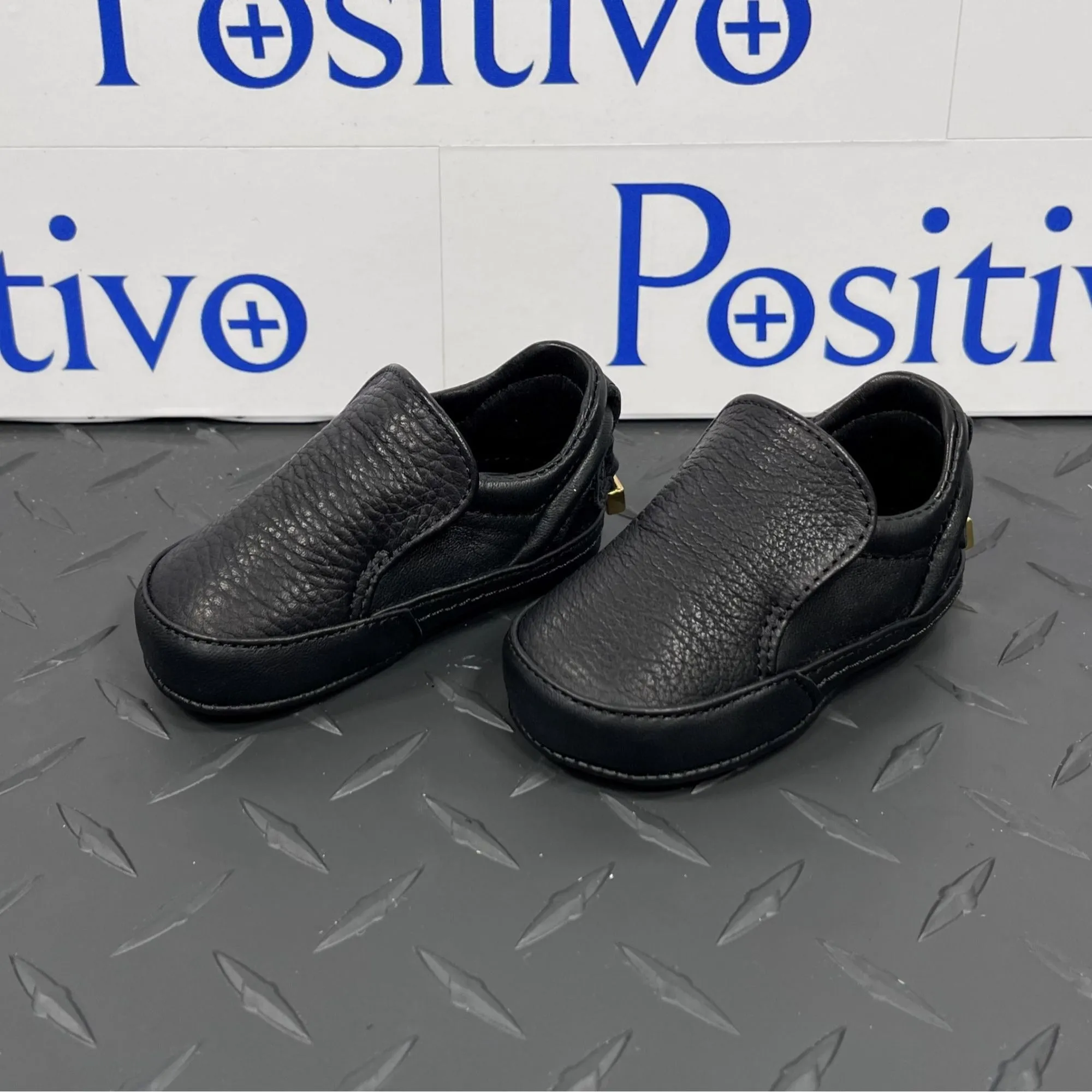 Buscemi 40MM Baby Alce/Flat Black Leather Sneakers