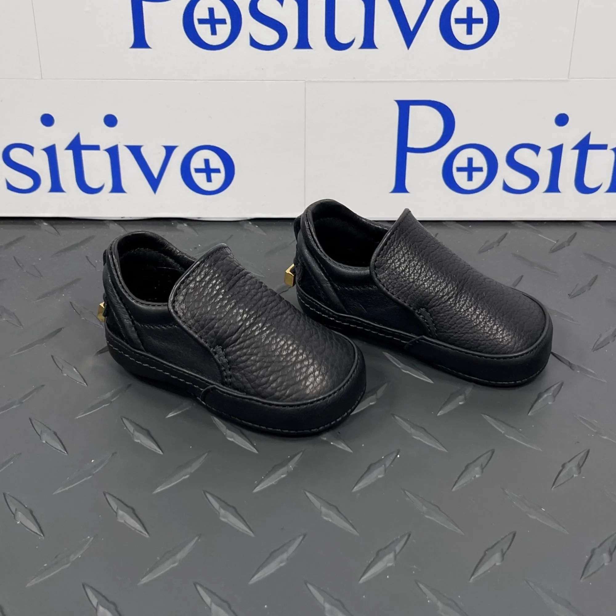 Buscemi 40MM Baby Alce/Flat Black Leather Sneakers