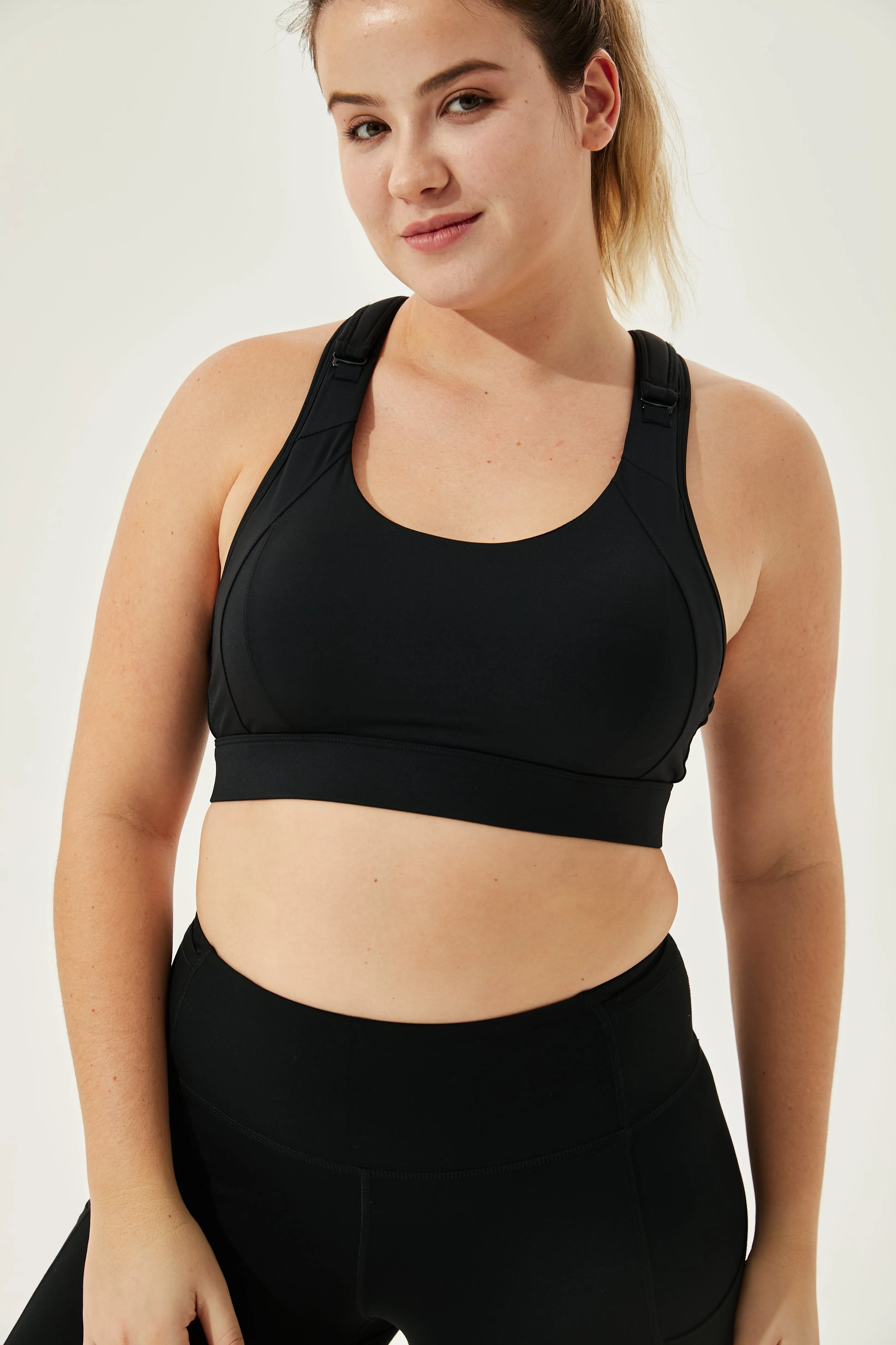 Buy 1, Get 1 Free - High Impact Adjustable Spirited Running Sports Bra With Moulded Cups & Clasp (Up to 5XL)