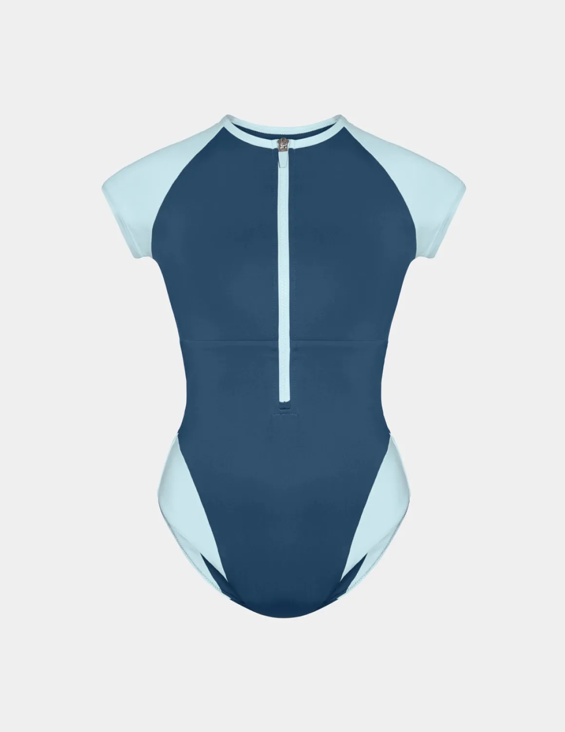 Cap-Sleeve One Piece Swimsuit - Color Block