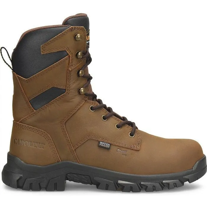 Carolina Men's Gruntz 8" Steel Toe Waterproof Slip Resist Work Boot -Brown- CA3597