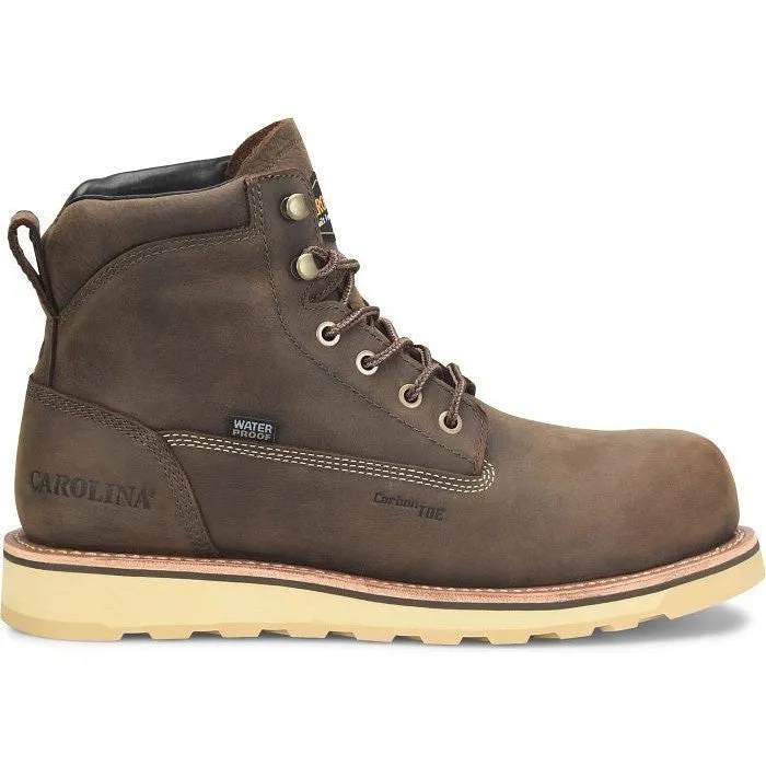 Carolina Men's Staple Gun 6" Carbon Composite Toe Waterproof Work Boot -Brown- CA7572