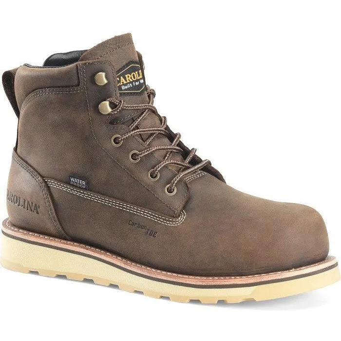 Carolina Men's Staple Gun 6" Carbon Composite Toe Waterproof Work Boot -Brown- CA7572