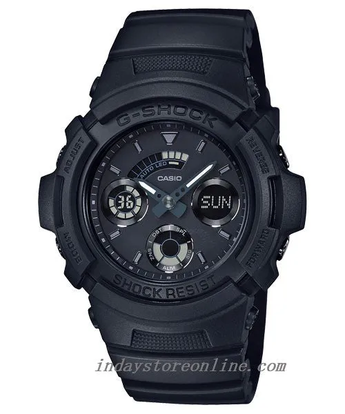 Casio G-Shock Men's Watch AW-591BB-1A Analog-Digital AW-590 Series Matte Black Finish