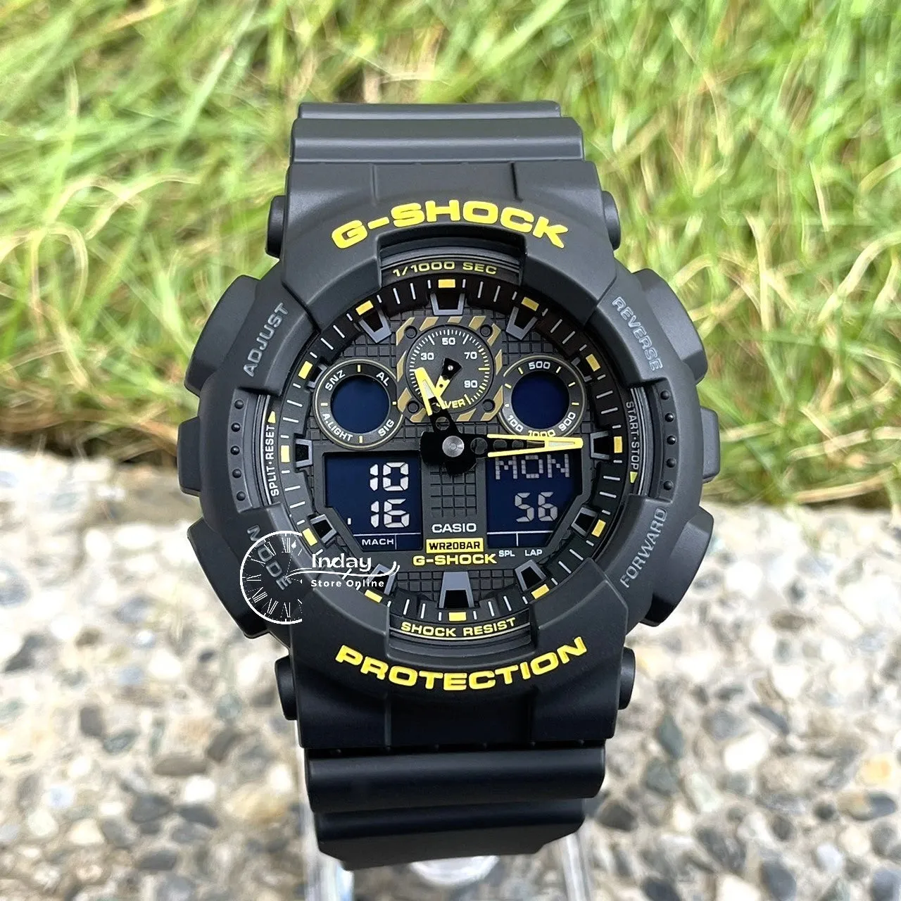 Casio G-Shock Men's Watch GA-100CY-1A Black Color Analog-Digital GA-100 Series Shock Resistant Magnetic Resistant Mineral Glass