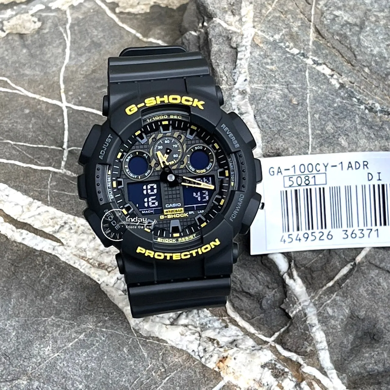 Casio G-Shock Men's Watch GA-100CY-1A Black Color Analog-Digital GA-100 Series Shock Resistant Magnetic Resistant Mineral Glass