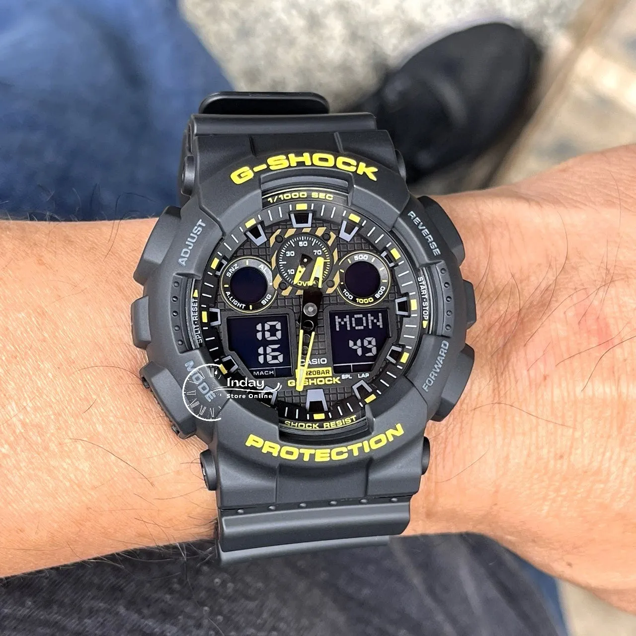 Casio G-Shock Men's Watch GA-100CY-1A Black Color Analog-Digital GA-100 Series Shock Resistant Magnetic Resistant Mineral Glass