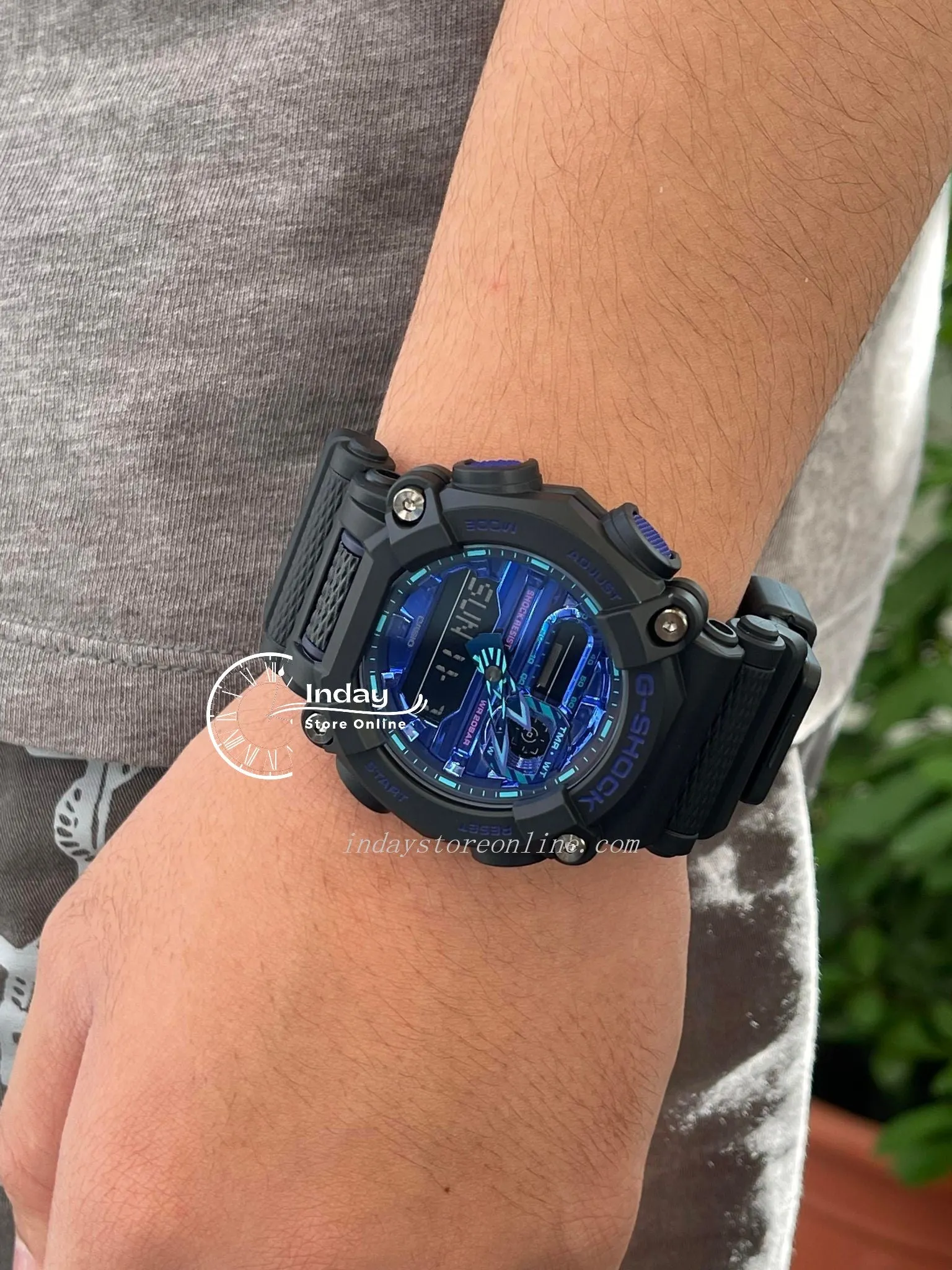 Casio G-Shock Men's Watch GA-900VB-1A Analog-Digital BlackColor Virtual Blue Series