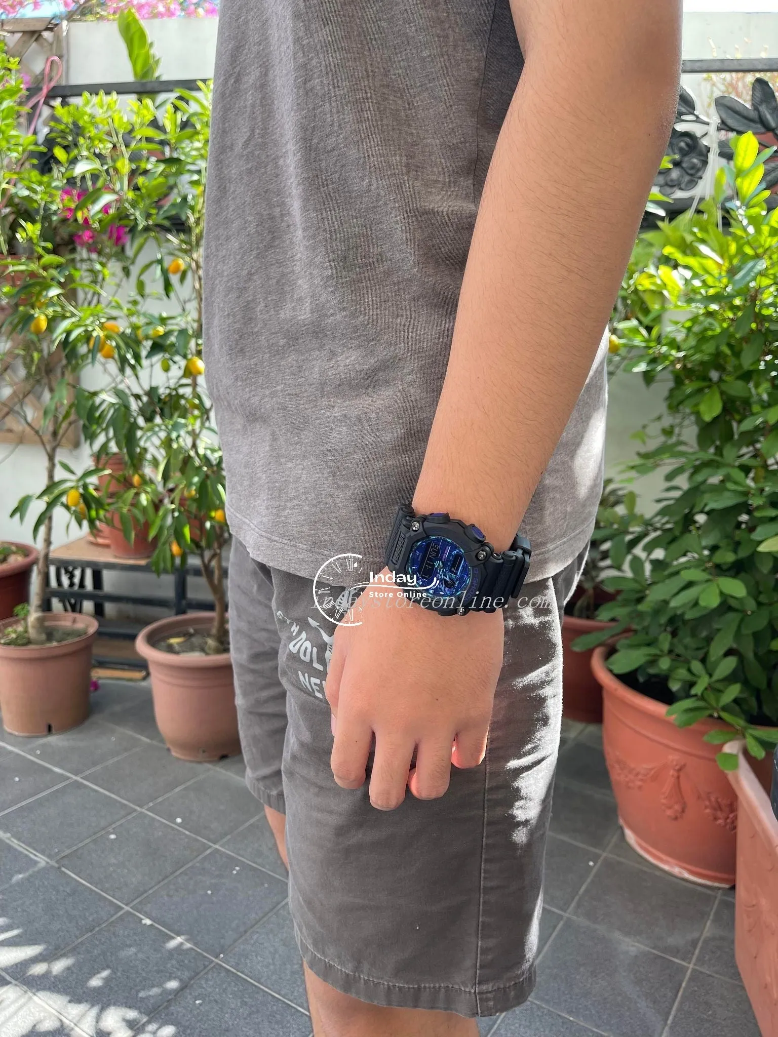Casio G-Shock Men's Watch GA-900VB-1A Analog-Digital BlackColor Virtual Blue Series