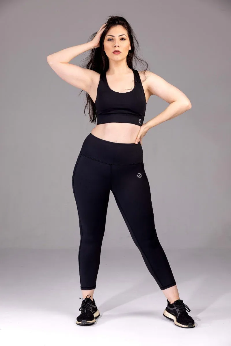 Combat Feel Good Crop - Black