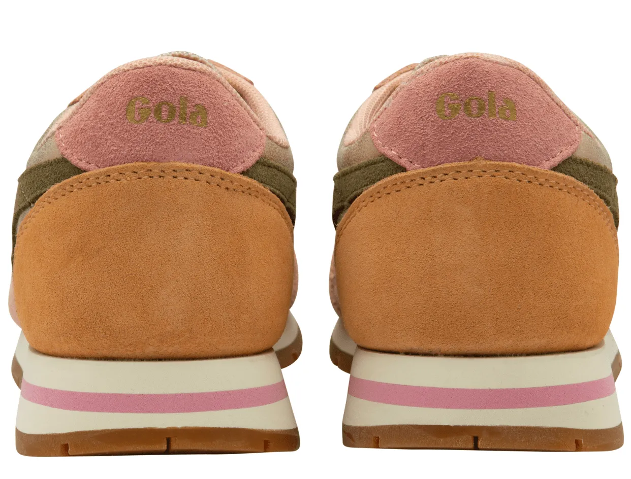 Daytona Blaze Sneaker by Gola | Rose Gold/Khaki/Coral Pink