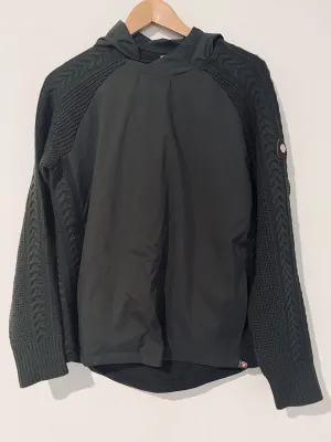 DOVER SADDLERY Equestrian Athens Jacket Sz S Gray Cable Knit Horse Riding Coat
