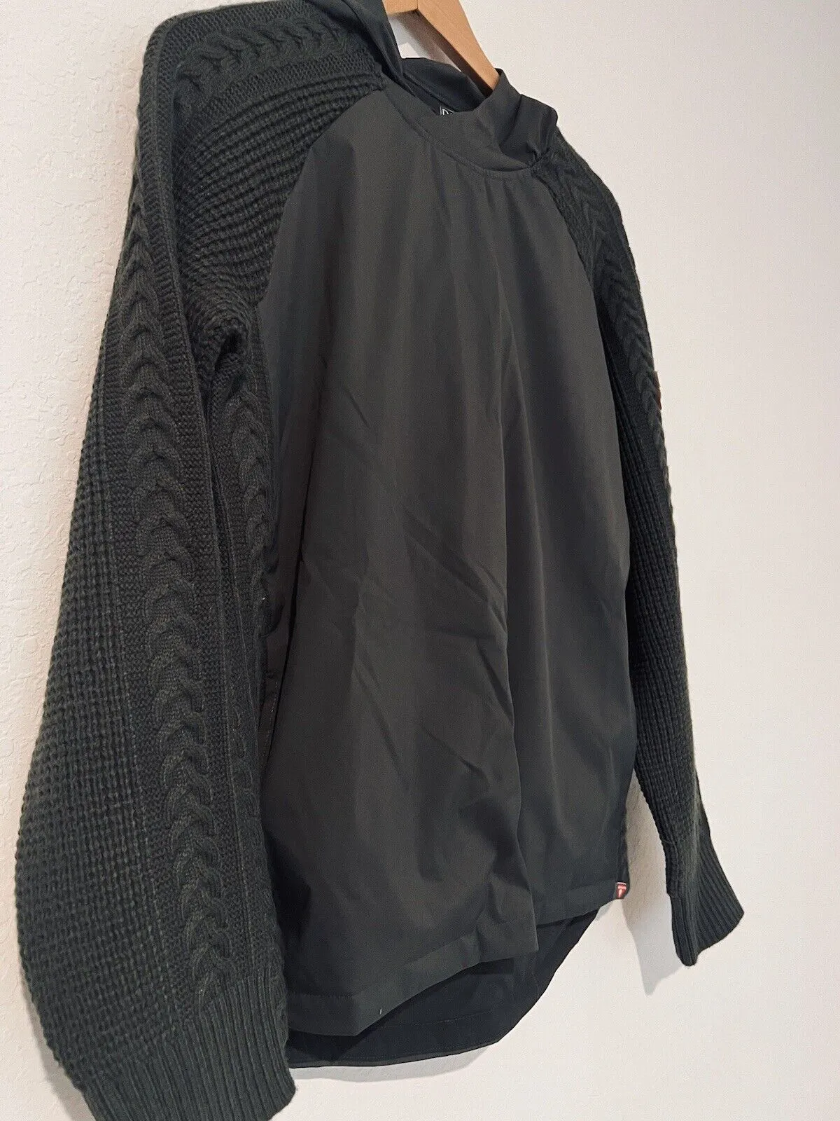 DOVER SADDLERY Equestrian Athens Jacket Sz S Gray Cable Knit Horse Riding Coat