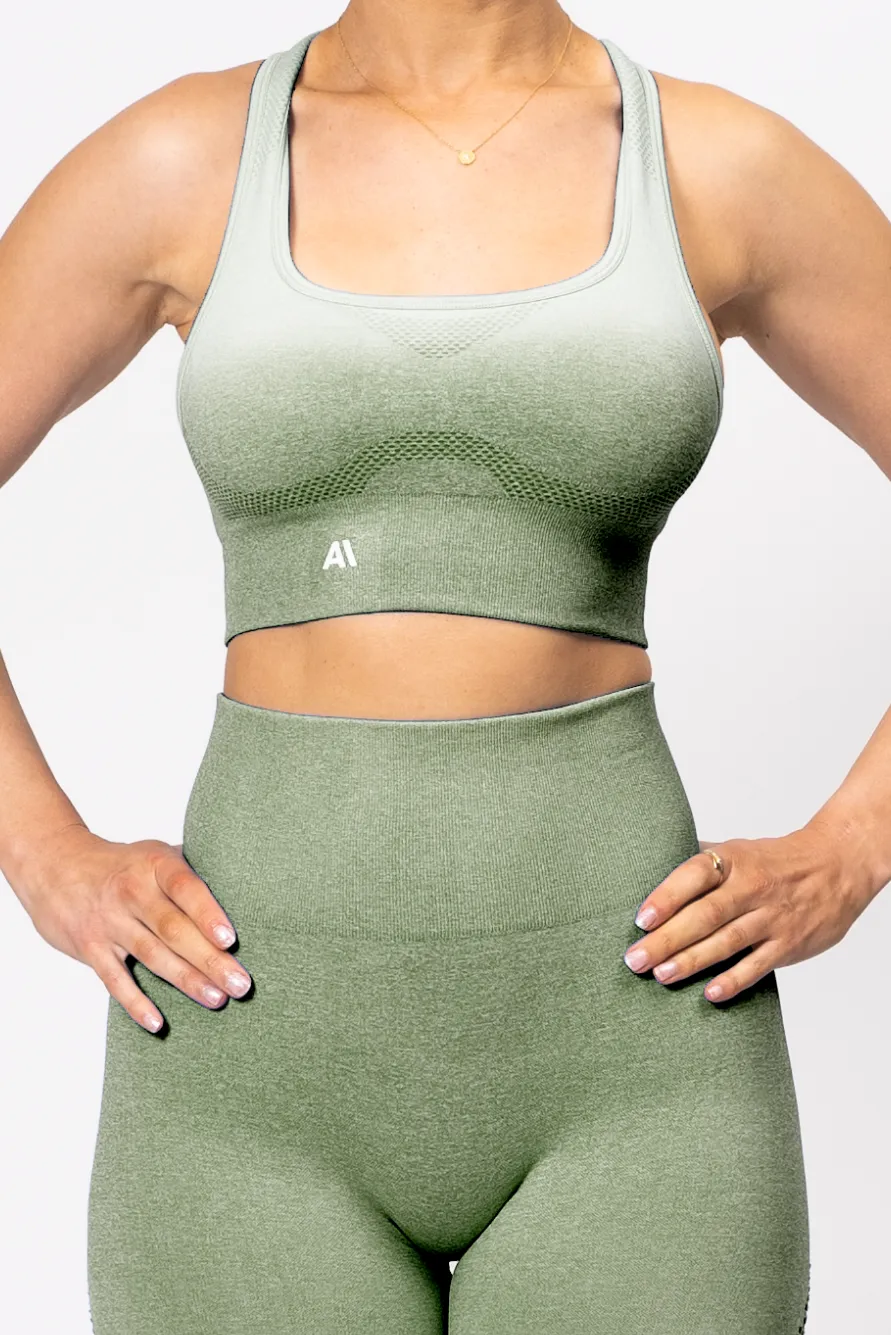 Ella Ombre Sports Bra Olive