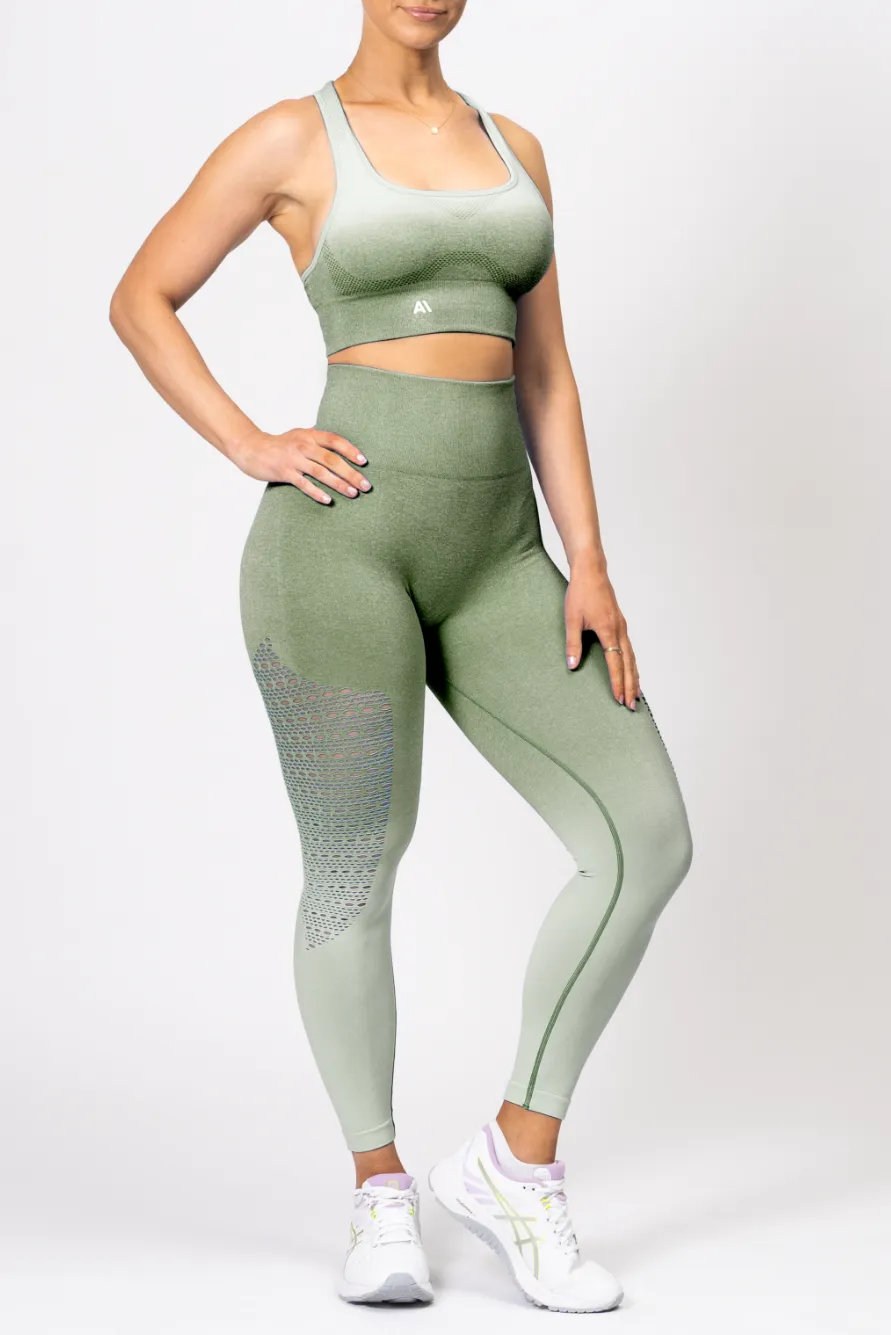 Ella Ombre Sports Bra Olive